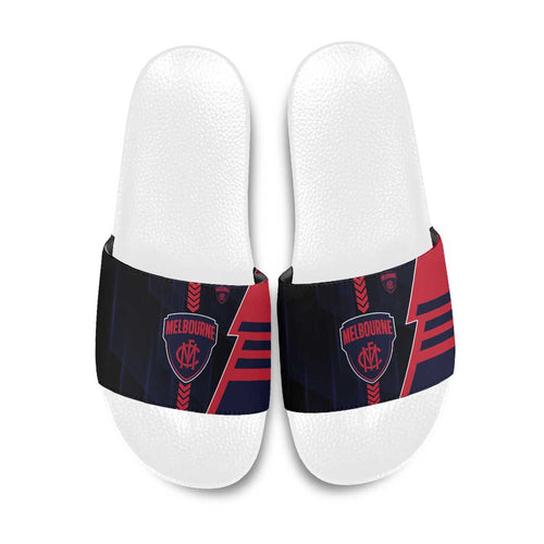 Melbourne Demons Slide Sandals Modern Geometric Sports Graphic Style