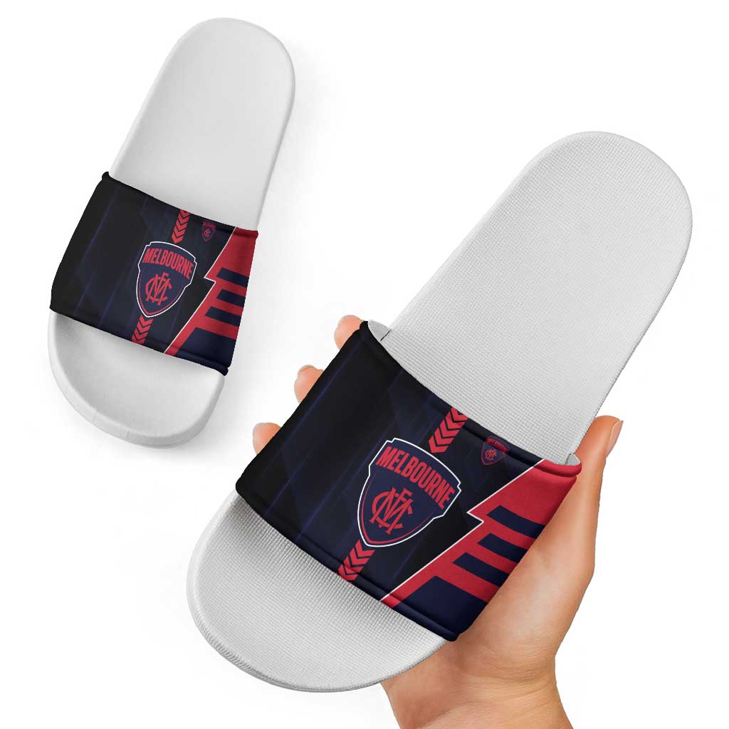 Melbourne Demons Slide Sandals Modern Geometric Sports Graphic Style