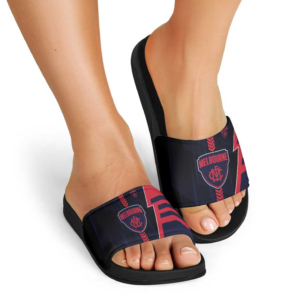 Melbourne Demons Slide Sandals Modern Geometric Sports Graphic Style