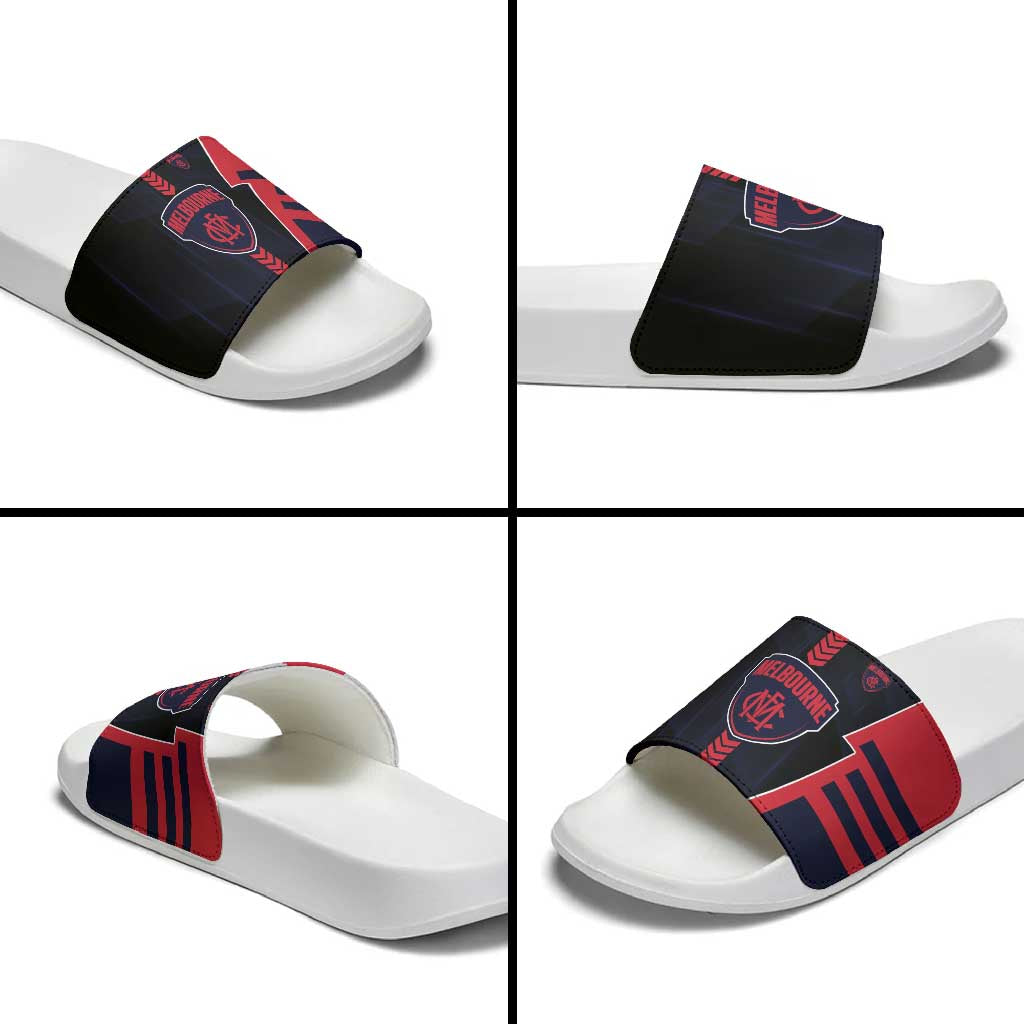 Melbourne Demons Slide Sandals Modern Geometric Sports Graphic Style