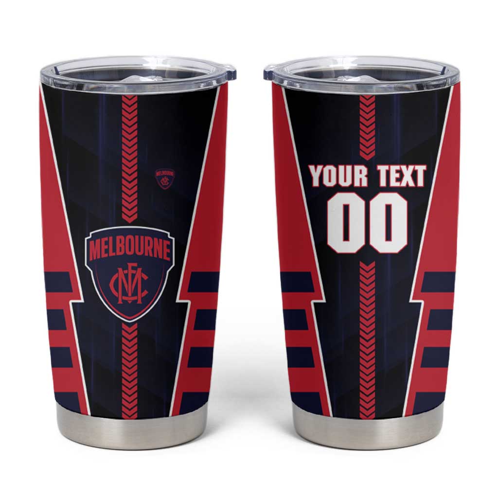 Personalized Melbourne Demons Tumbler Cup Modern Geometric Sports Graphic Style