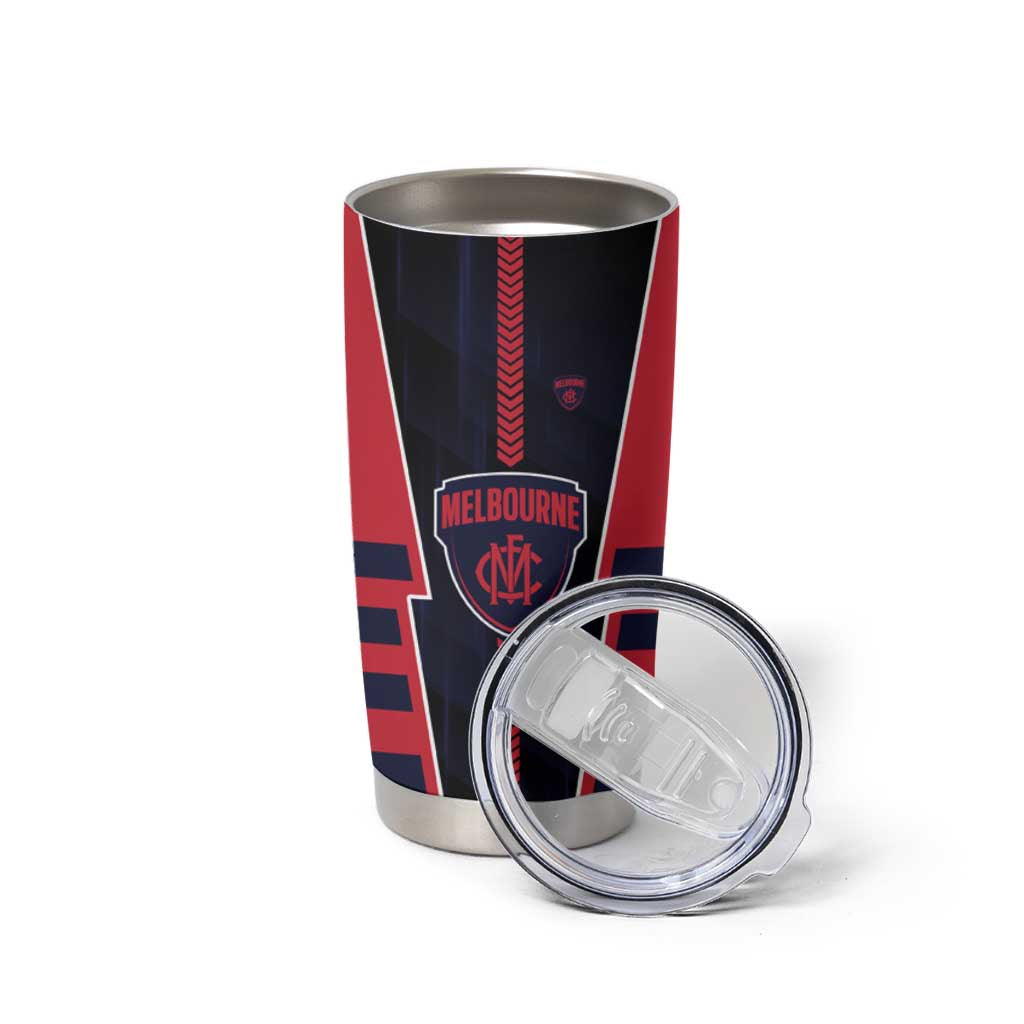 Personalized Melbourne Demons Tumbler Cup Modern Geometric Sports Graphic Style