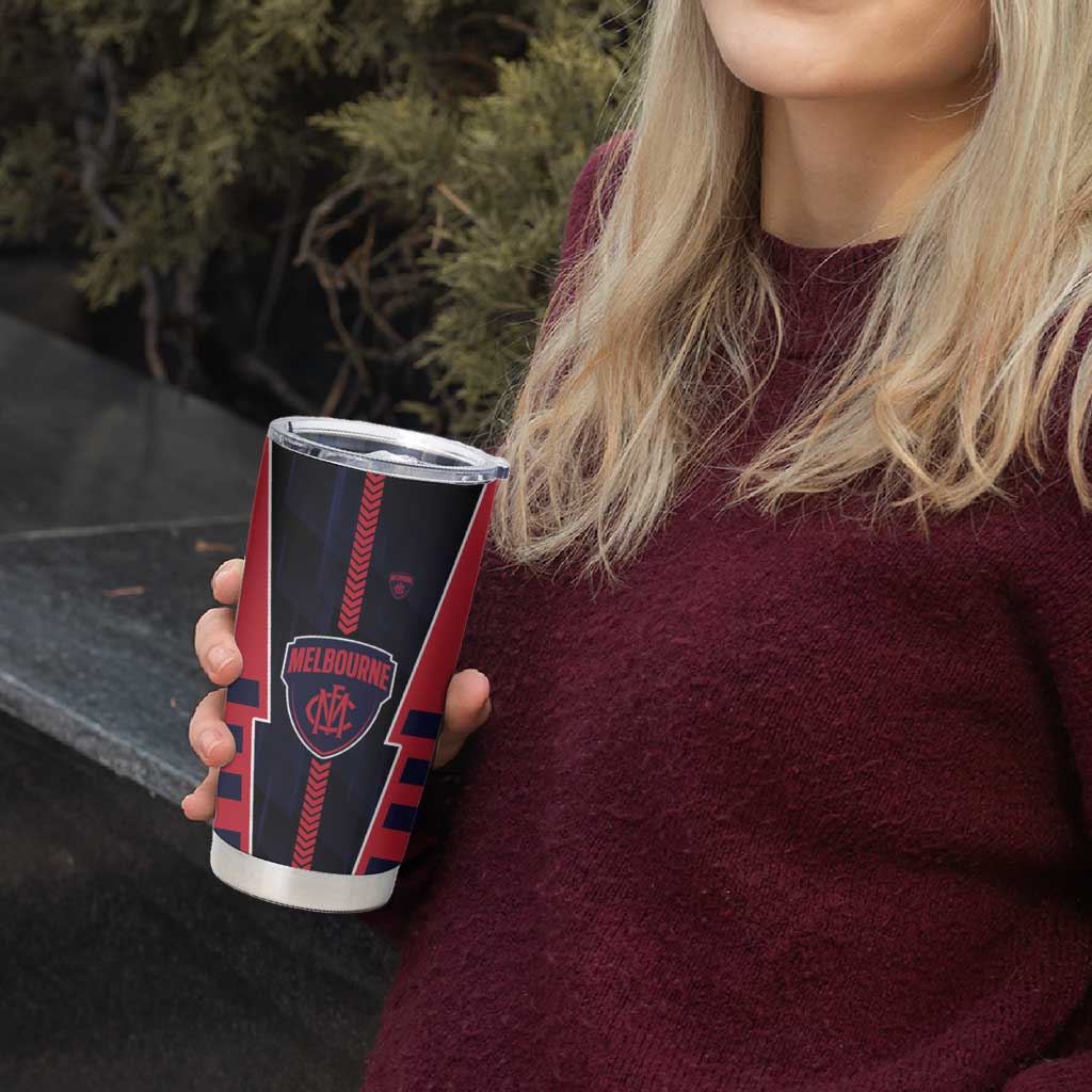 Personalized Melbourne Demons Tumbler Cup Modern Geometric Sports Graphic Style