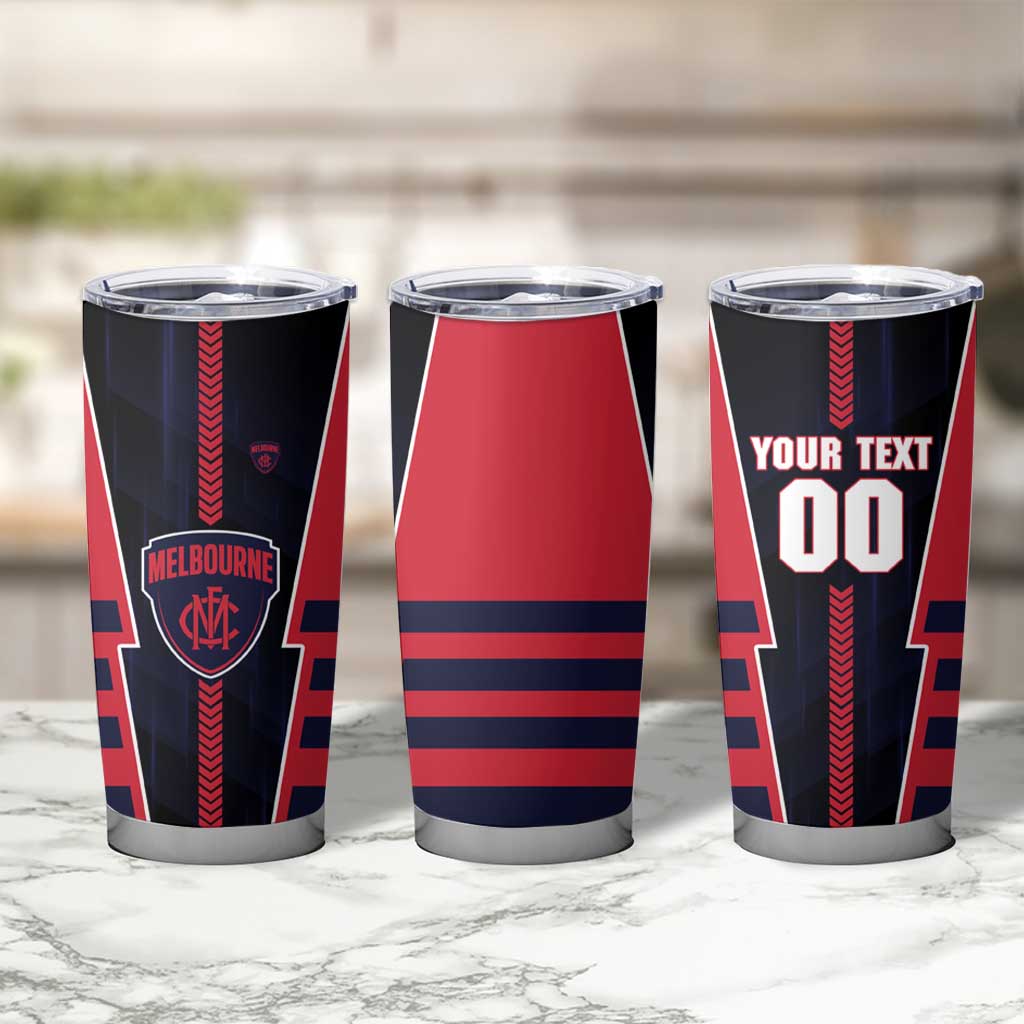 Personalized Melbourne Demons Tumbler Cup Modern Geometric Sports Graphic Style