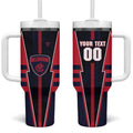 Personalized Melbourne Demons Tumbler With Handle Modern Geometric Sports Graphic Style