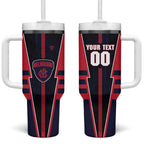 Personalized Melbourne Demons Tumbler With Handle Modern Geometric Sports Graphic Style