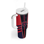 Personalized Melbourne Demons Tumbler With Handle Modern Geometric Sports Graphic Style