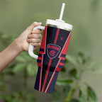 Personalized Melbourne Demons Tumbler With Handle Modern Geometric Sports Graphic Style