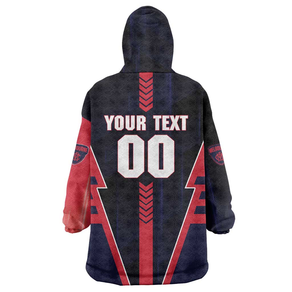 Personalized Melbourne Demons Wearable Blanket Hoodie Modern Geometric Sports Graphic Style