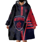 Personalized Melbourne Demons Wearable Blanket Hoodie Modern Geometric Sports Graphic Style