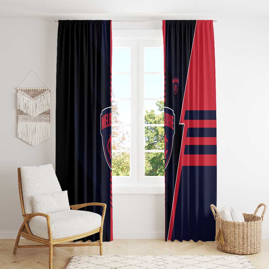 Melbourne Demons Window Curtain Modern Geometric Sports Graphic Style