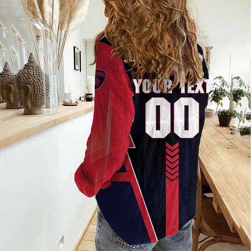 Personalized Melbourne Demons Women Casual Shirt Modern Geometric Sports Graphic Style