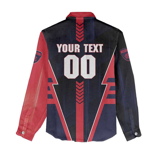 Personalized Melbourne Demons Women Casual Shirt Modern Geometric Sports Graphic Style