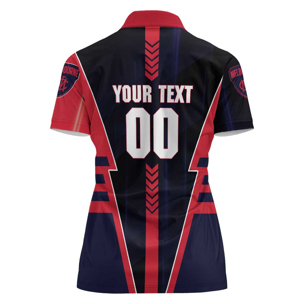 Personalized Melbourne Demons Women Polo Shirt Modern Geometric Sports Graphic Style