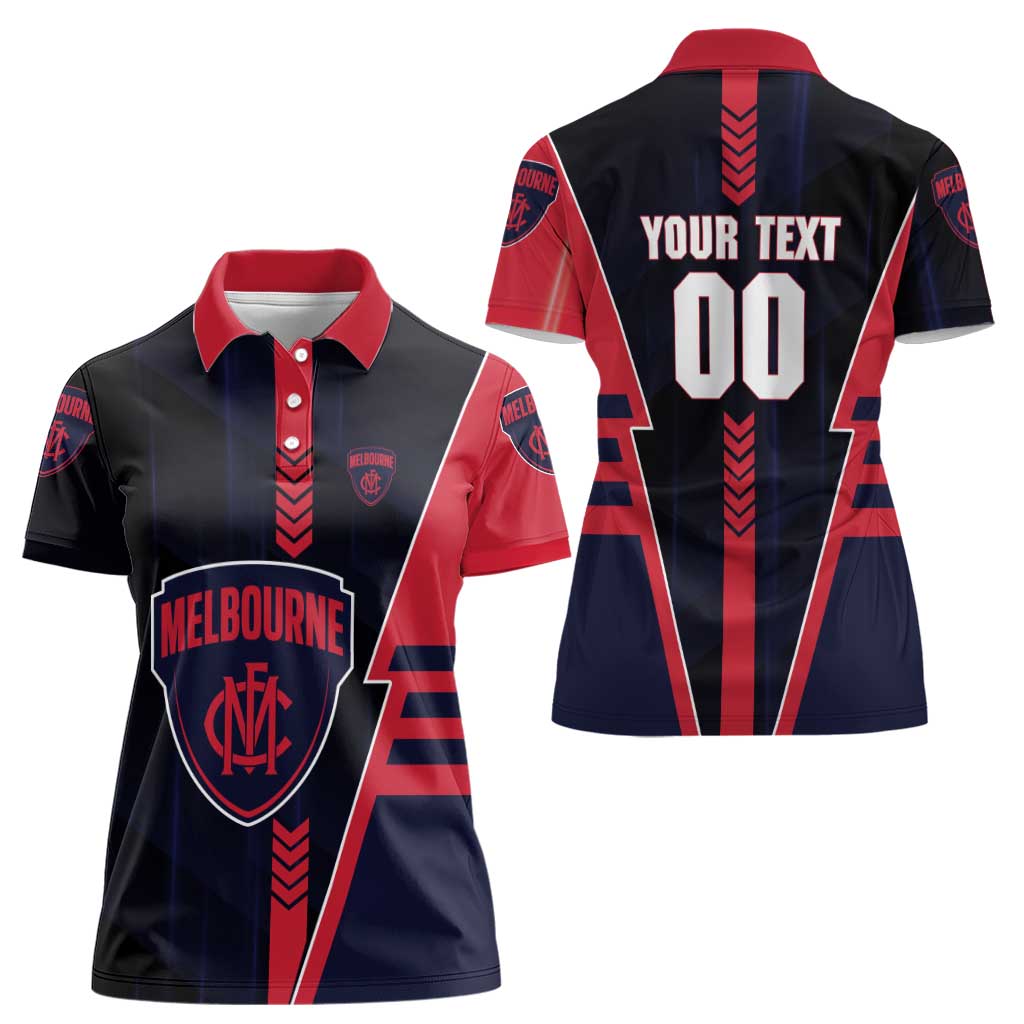 Personalized Melbourne Demons Women Polo Shirt Modern Geometric Sports Graphic Style