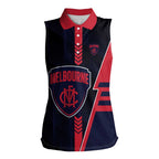 Personalized Melbourne Demons Women Sleeveless Polo Shirt Modern Geometric Sports Graphic Style
