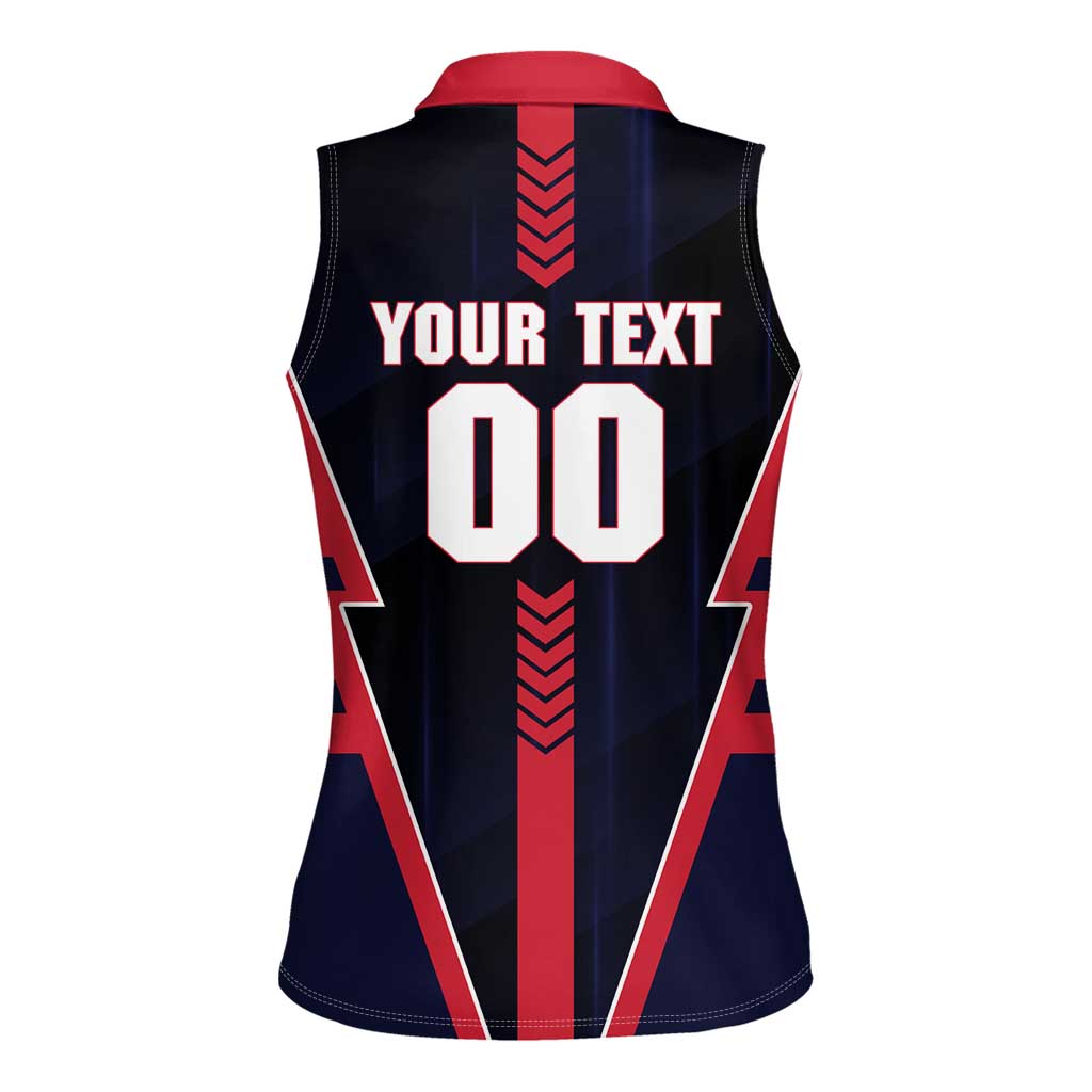 Personalized Melbourne Demons Women Sleeveless Polo Shirt Modern Geometric Sports Graphic Style