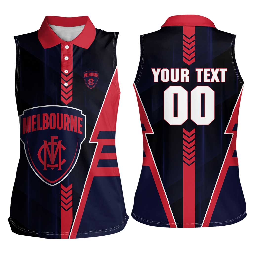 Personalized Melbourne Demons Women Sleeveless Polo Shirt Modern Geometric Sports Graphic Style
