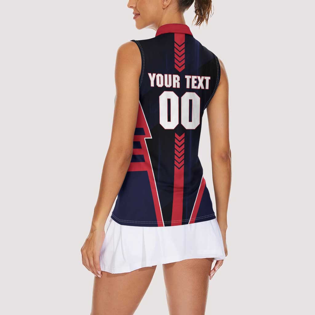 Personalized Melbourne Demons Women Sleeveless Polo Shirt Modern Geometric Sports Graphic Style