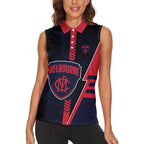 Personalized Melbourne Demons Women Sleeveless Polo Shirt Modern Geometric Sports Graphic Style