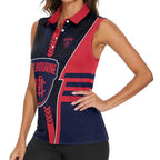 Personalized Melbourne Demons Women Sleeveless Polo Shirt Modern Geometric Sports Graphic Style