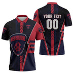Personalized Melbourne Demons Zipper Polo Shirt Modern Geometric Sports Graphic Style
