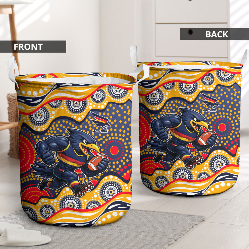 Adelaide Crows Laundry Basket Aboriginal Dot Pattern - Football Mascot Heritage Pride