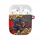 Adelaide Crows AirPods Case Aboriginal Dot Pattern - Football Mascot Heritage Pride