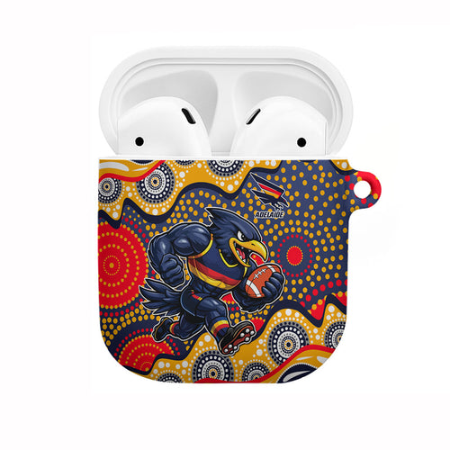 Adelaide Crows AirPods Case Aboriginal Dot Pattern - Football Mascot Heritage Pride