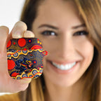 Adelaide Crows AirPods Case Aboriginal Dot Pattern - Football Mascot Heritage Pride