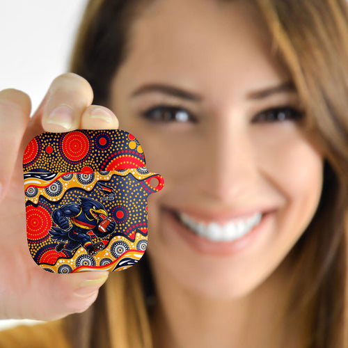 Adelaide Crows AirPods Case Aboriginal Dot Pattern - Football Mascot Heritage Pride