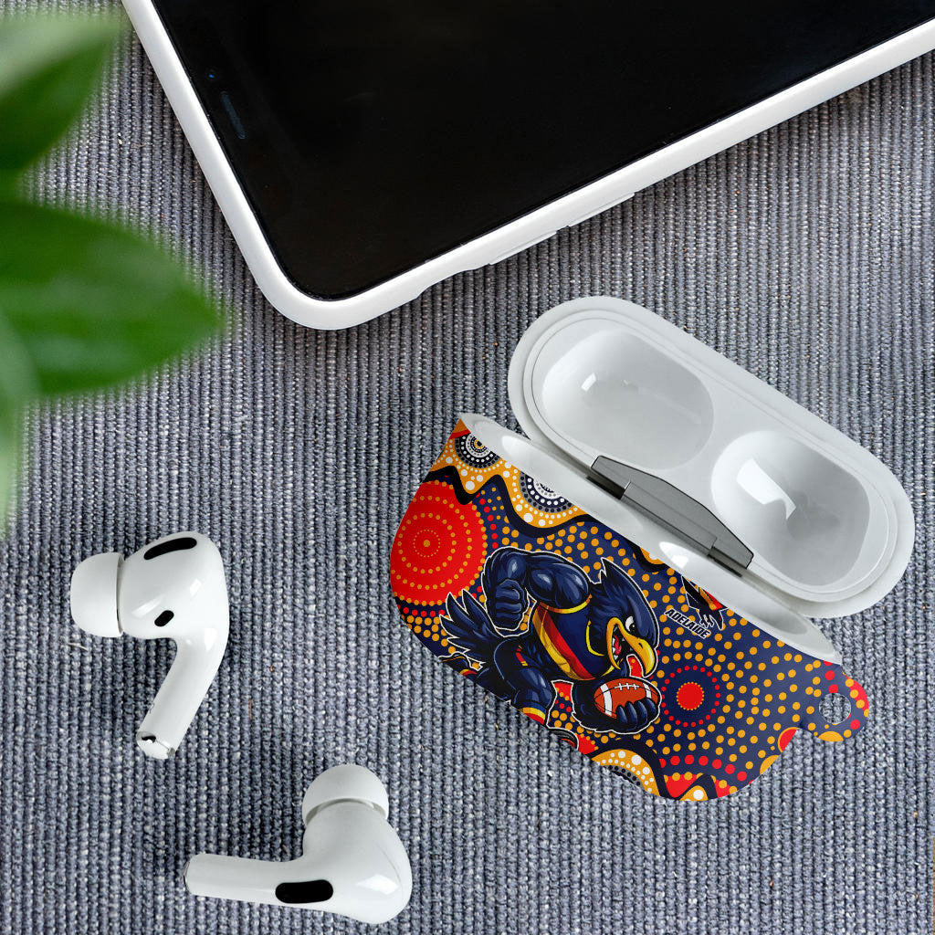 Adelaide Crows AirPods Case Aboriginal Dot Pattern - Football Mascot Heritage Pride