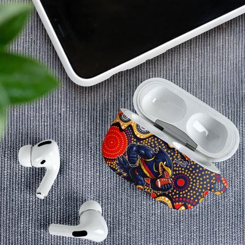 Adelaide Crows AirPods Case Aboriginal Dot Pattern - Football Mascot Heritage Pride