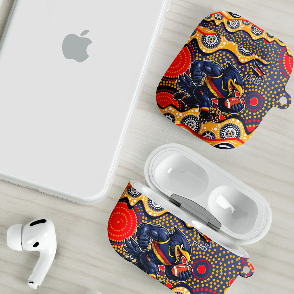 Adelaide Crows AirPods Case Aboriginal Dot Pattern - Football Mascot Heritage Pride