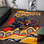 Adelaide Crows Area Rug Aboriginal Dot Pattern - Football Mascot Heritage Pride