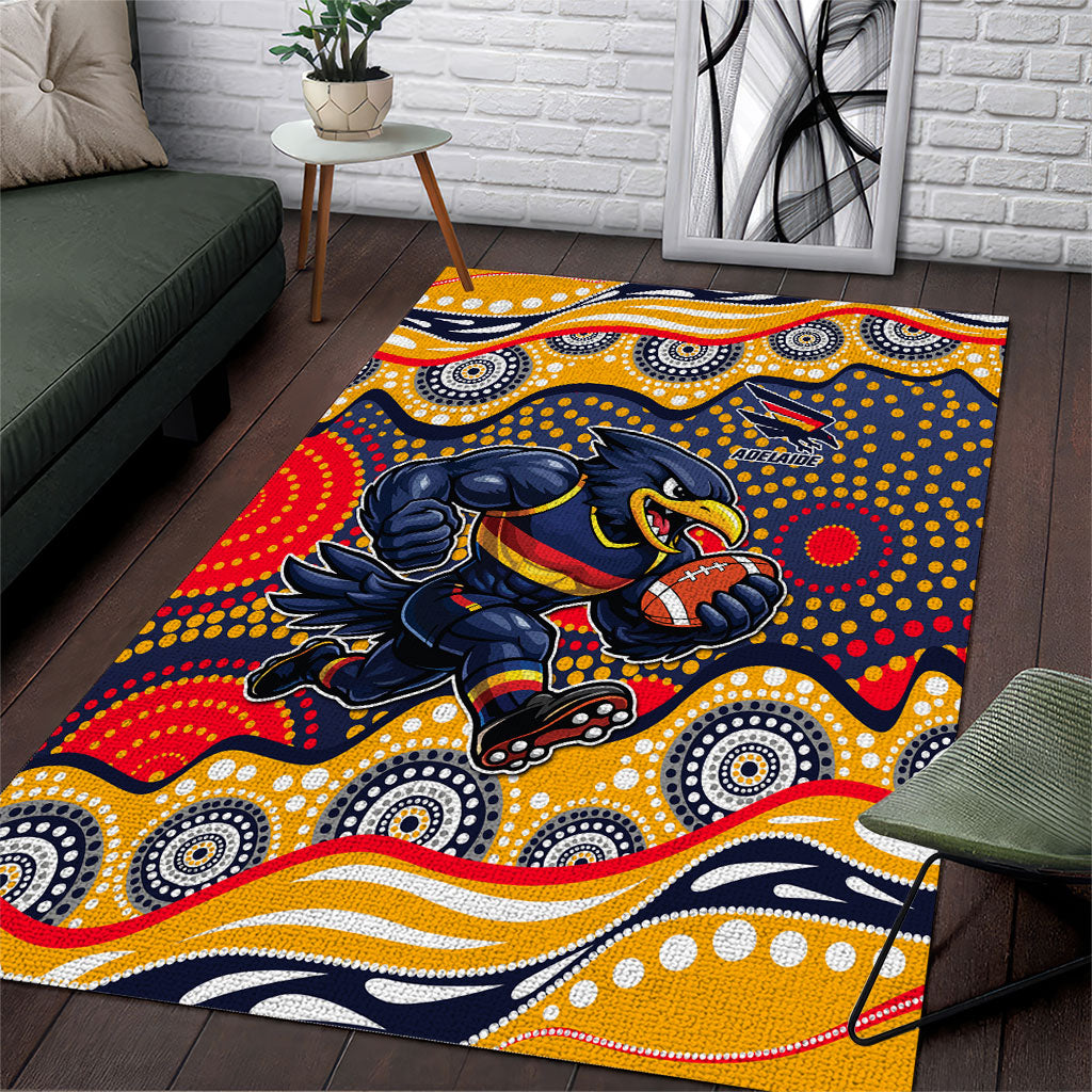 Adelaide Crows Area Rug Aboriginal Dot Pattern - Football Mascot Heritage Pride