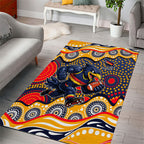 Adelaide Crows Area Rug Aboriginal Dot Pattern - Football Mascot Heritage Pride