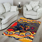 Adelaide Crows Area Rug Aboriginal Dot Pattern - Football Mascot Heritage Pride