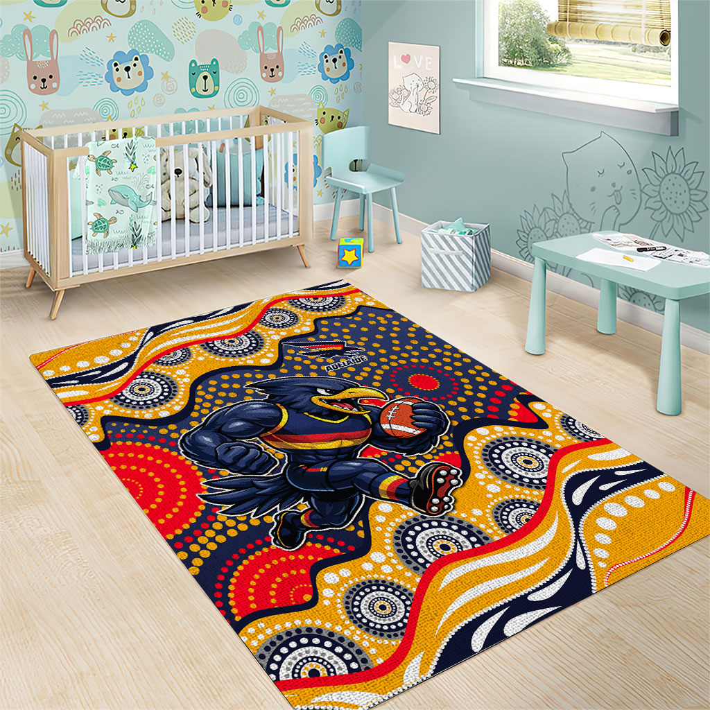 Adelaide Crows Area Rug Aboriginal Dot Pattern - Football Mascot Heritage Pride