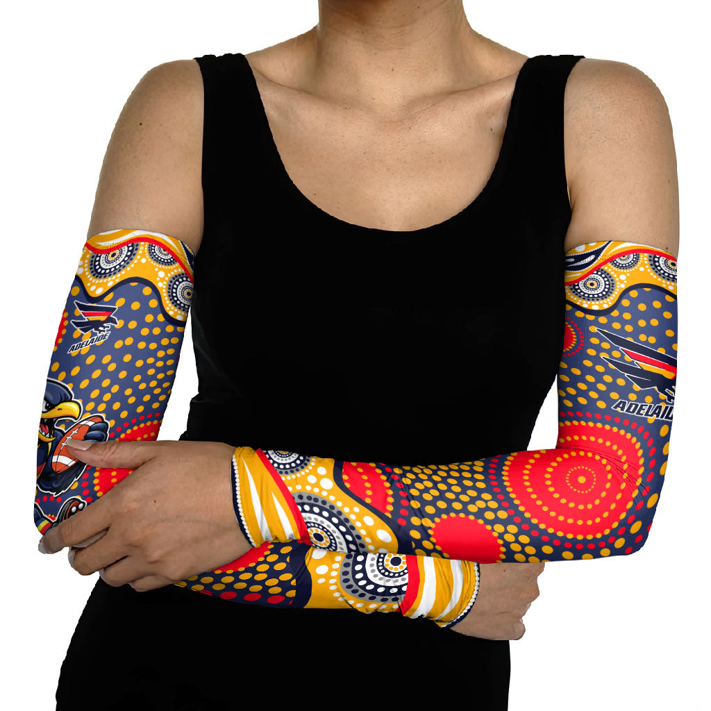 Adelaide Crows Arm Sleeves Aboriginal Dot Pattern - Football Mascot Heritage Pride
