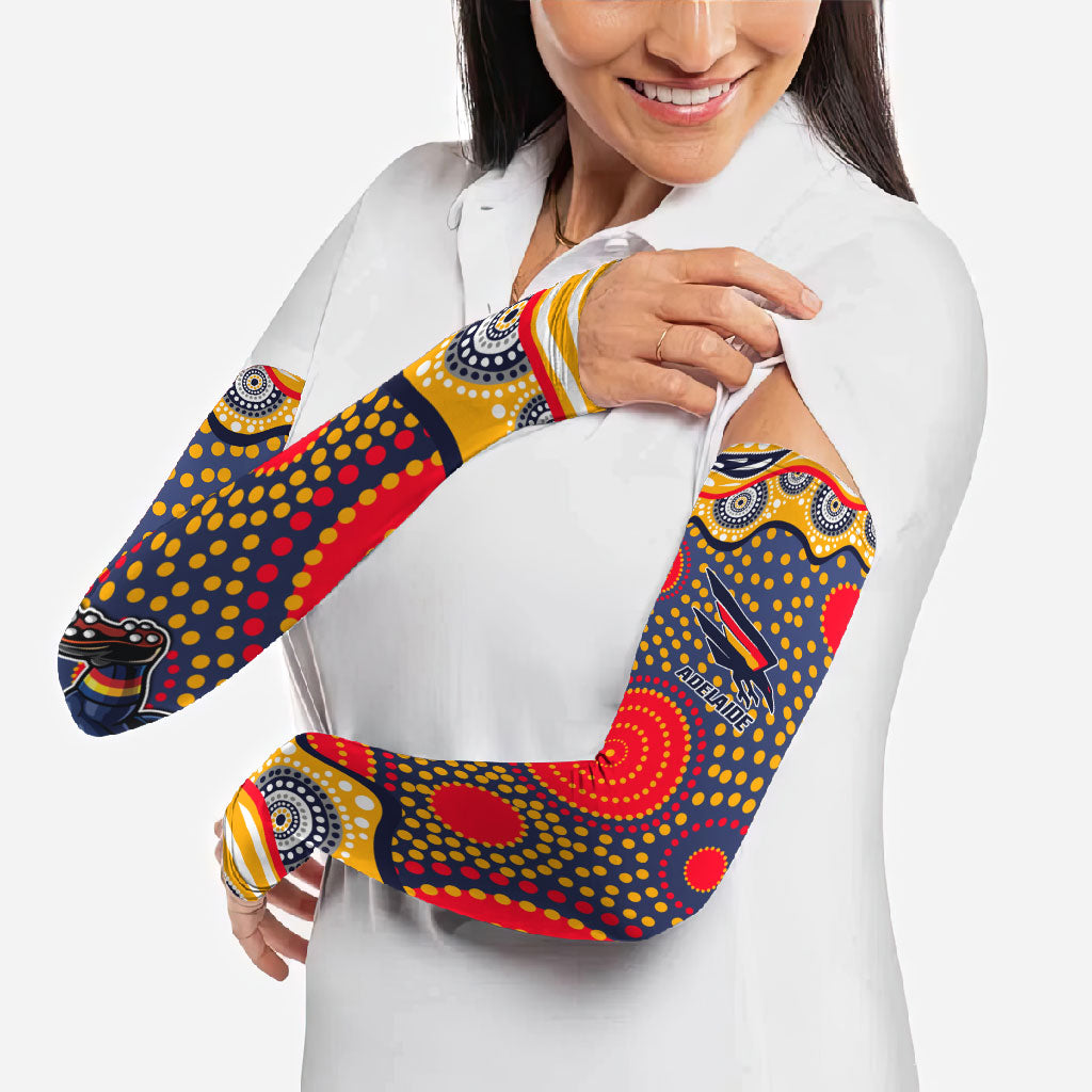 Adelaide Crows Arm Sleeves Aboriginal Dot Pattern - Football Mascot Heritage Pride