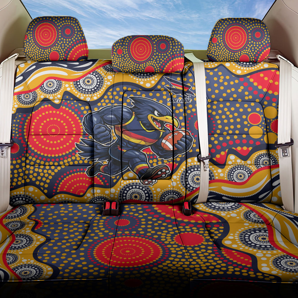 Adelaide Crows Back Car Seat Cover Aboriginal Dot Pattern - Football Mascot Heritage Pride