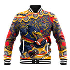 Adelaide Crows Baseball Jacket Aboriginal Dot Pattern - Football Mascot Heritage Pride