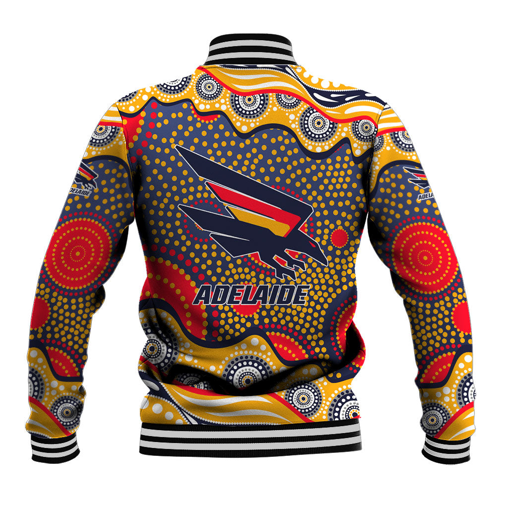 Adelaide Crows Baseball Jacket Aboriginal Dot Pattern - Football Mascot Heritage Pride