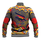 Adelaide Crows Baseball Jacket Aboriginal Dot Pattern - Football Mascot Heritage Pride