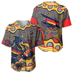 Adelaide Crows Baseball Jersey Aboriginal Dot Pattern - Football Mascot Heritage Pride