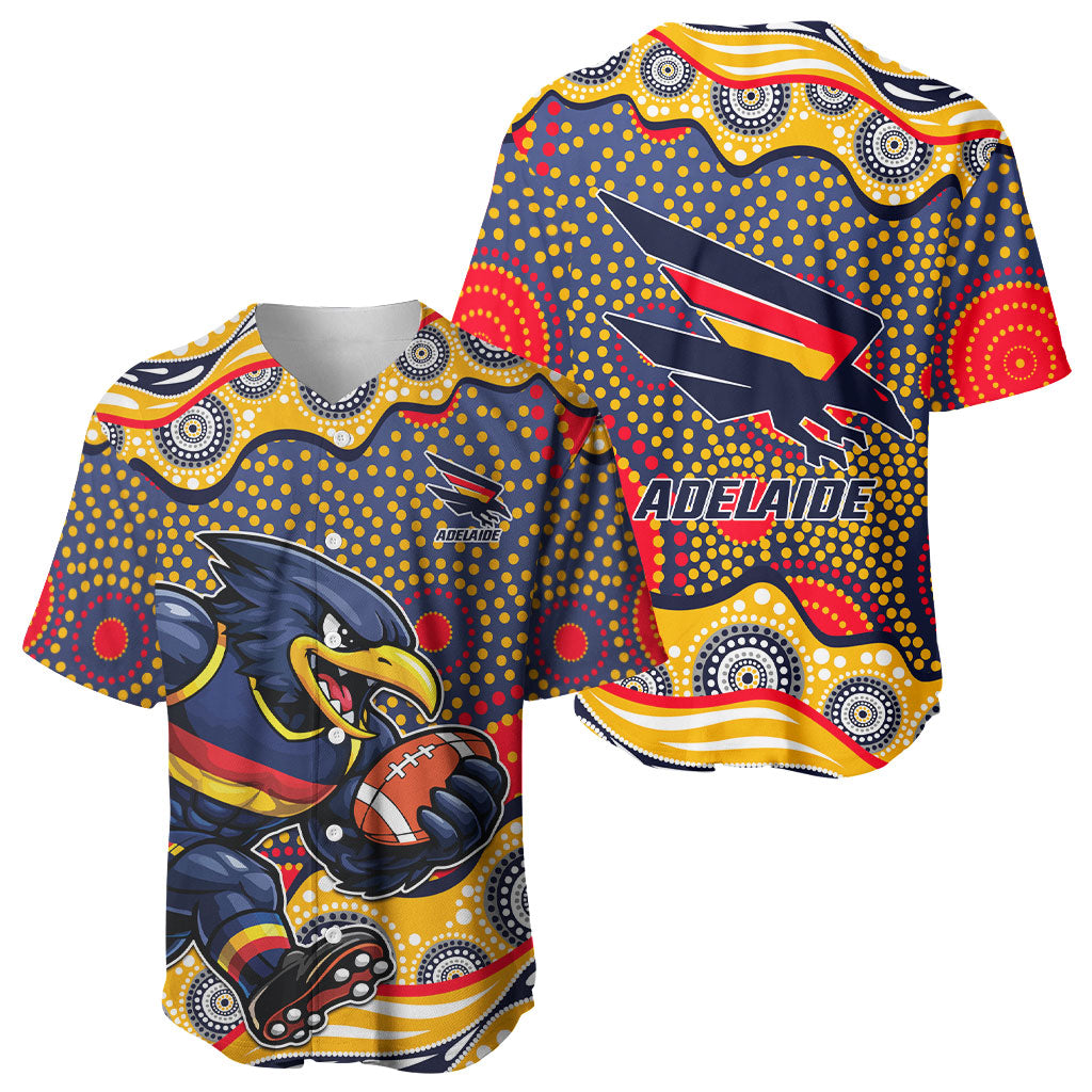 Adelaide Crows Baseball Jersey Aboriginal Dot Pattern - Football Mascot Heritage Pride