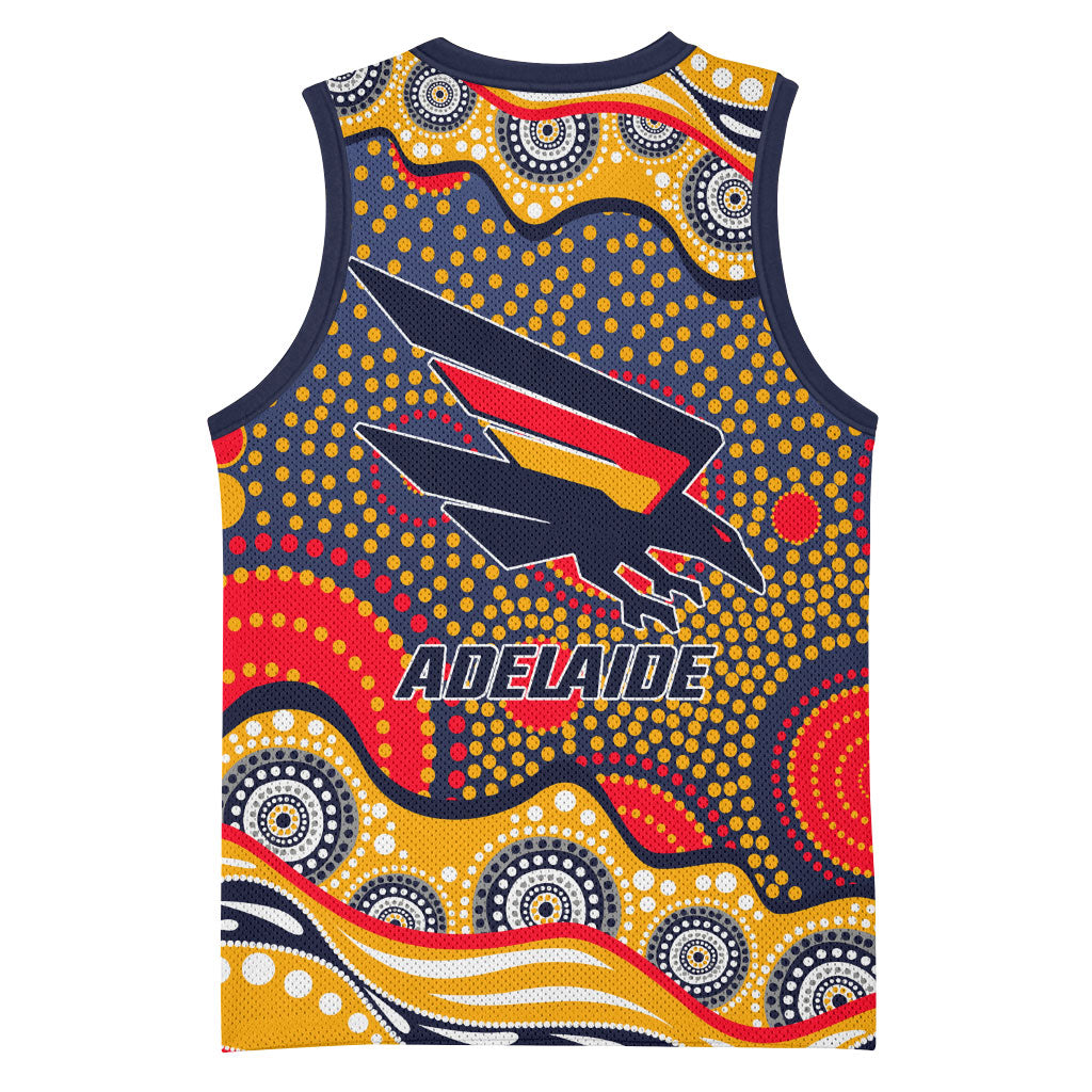 Adelaide Crows Basketball Jersey Aboriginal Dot Pattern - Football Mascot Heritage Pride