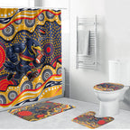 Adelaide Crows Bathroom Set Aboriginal Dot Pattern - Football Mascot Heritage Pride