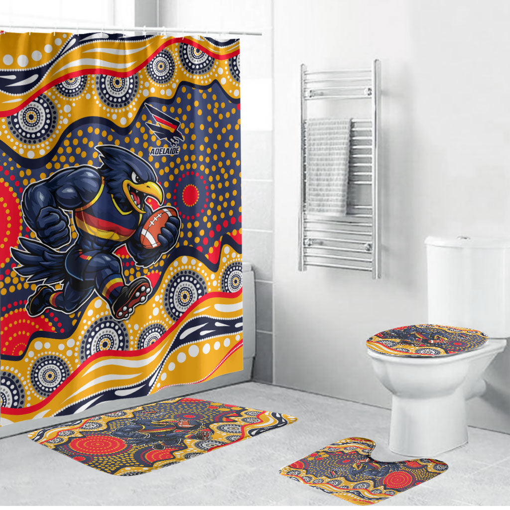 Adelaide Crows Bathroom Set Aboriginal Dot Pattern - Football Mascot Heritage Pride